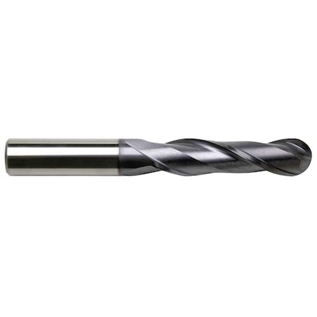 Gs Tooling 3/16" Diameter x 3/16" Shank 2-Flute Long Length Ball Nose Typhoon Red Series Carbide End Mills 104656
